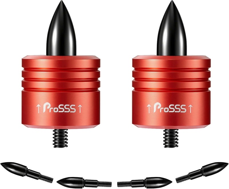 ProSSS Crossbow Bolt Decocking Head Set – 2 Pack Decocking Tips with 4 Steel Replacement Tips, High-Visibility Orange, 8-32 Thread Compatible with Most Crossbow Bolts, Recurve and Compound Bows - Image 1